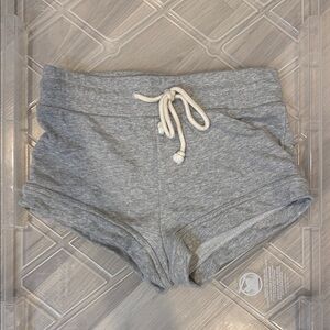 Women’s Gray Knit Drawstring Lounge Shorts